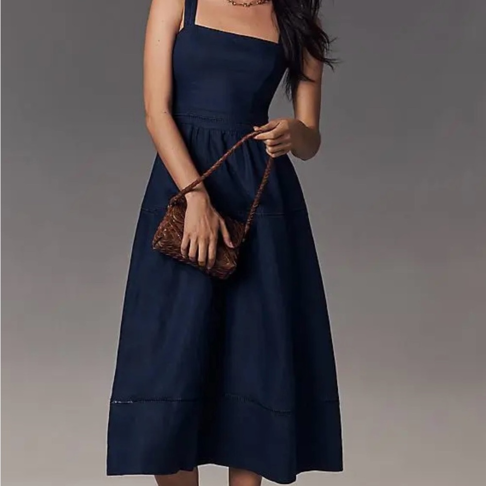 Reformation Everett Dark Blue Midi Dress